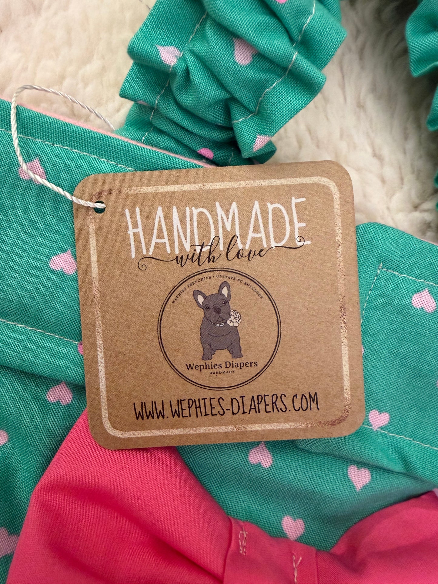 PAÑAL PARA BULLDOG FRANCÉS, pantalones cortos con tirantes y estampado floral rosa (Sevenberry), cubrepañal para perro con lazo