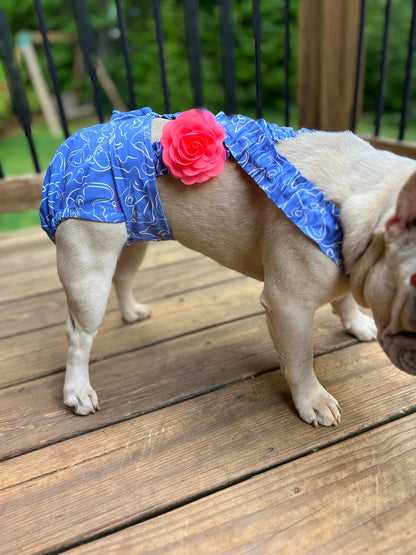 French Bulldog Diaper w Suspenders - Frenchie Serene - Wephies