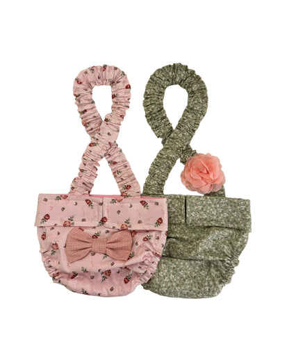 Avonlea Blossoms washable dog diaper set with suspenders for French Bulldog and English Bulldog