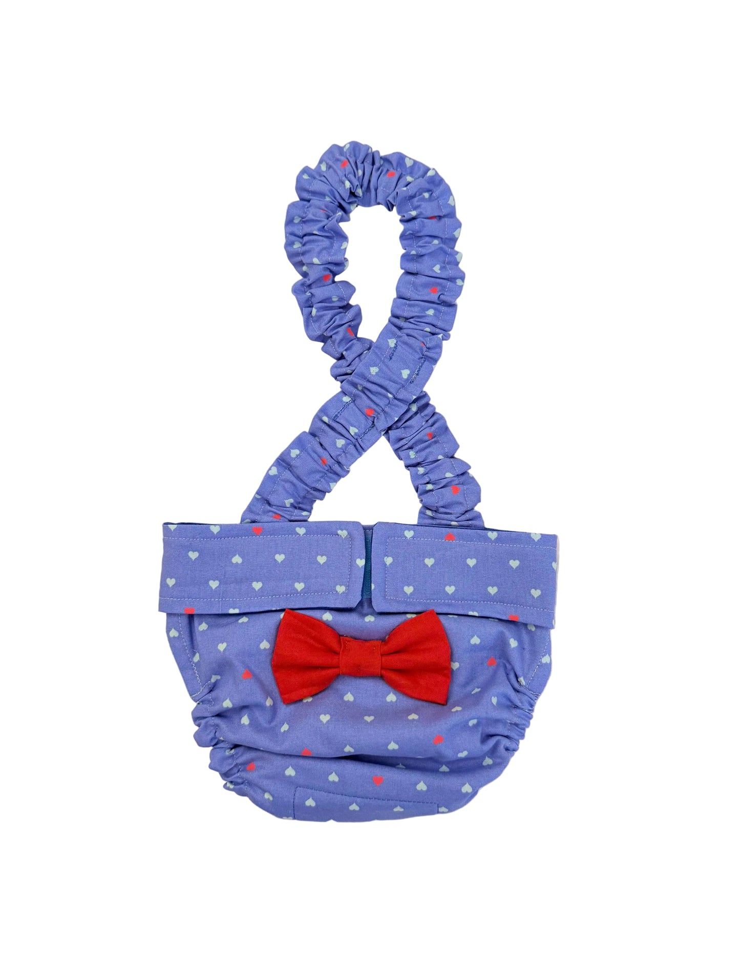 French Bulldog English Diaper Suspenders:  Red Gingham and Bluebell Set  - Wephies