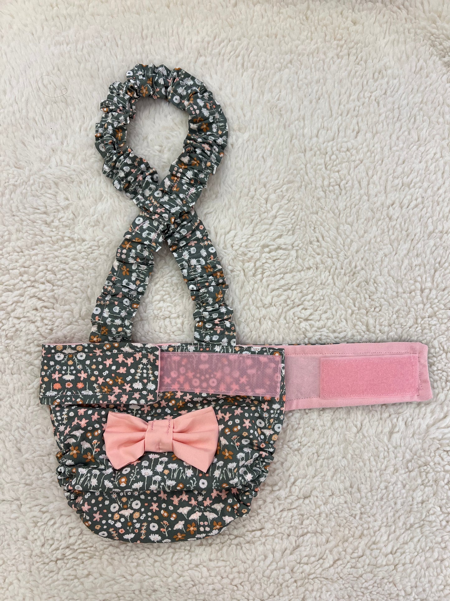 French Bulldog Diaper w Suspenders for Dog with Incontinence or Frenchie in Heat "Picturesque"