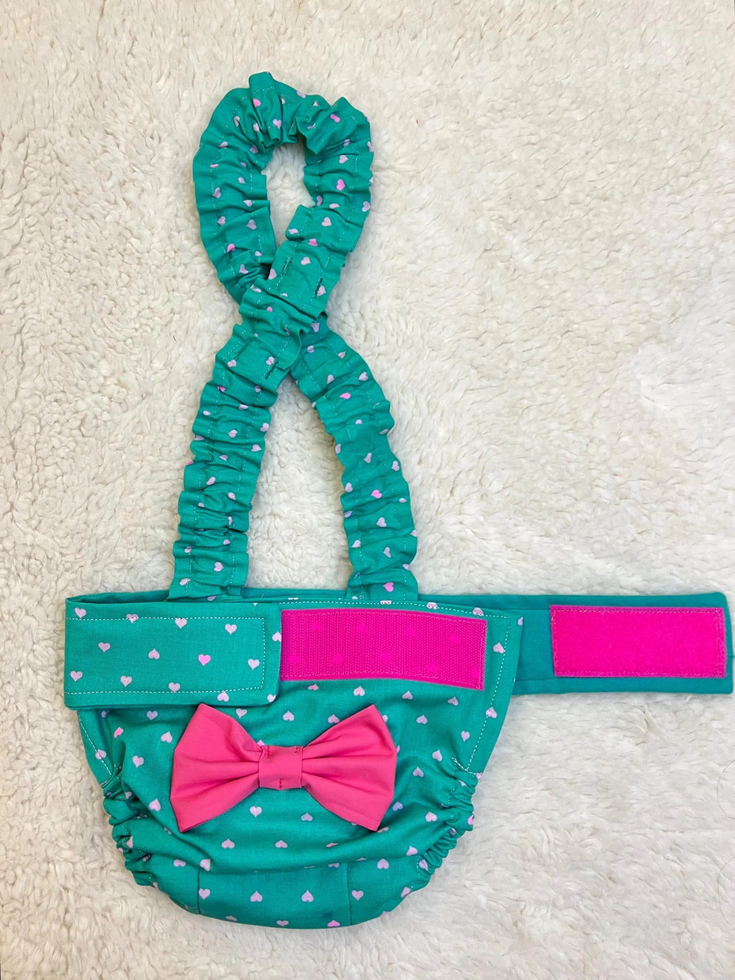 PAÑAL PARA BULLDOG FRANCÉS, pantalones cortos con tirantes y estampado floral rosa (Sevenberry), cubrepañal para perro con lazo