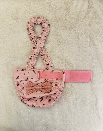 Avonlea Blossoms French Bulldog Diaper Set with Suspenders - No tail hole  - Wephies