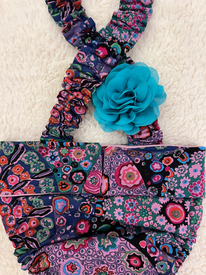 French Bulldog Female Dog Diaper with Suspenders - Purple Paisley -  Wephies
