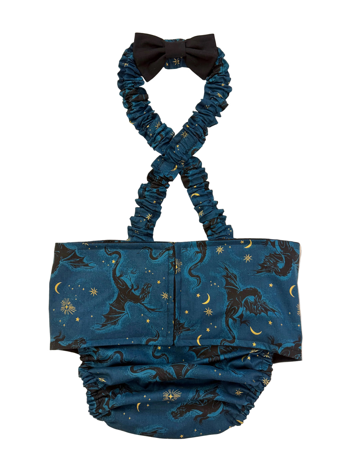 male English bulldog diaper with suspenders