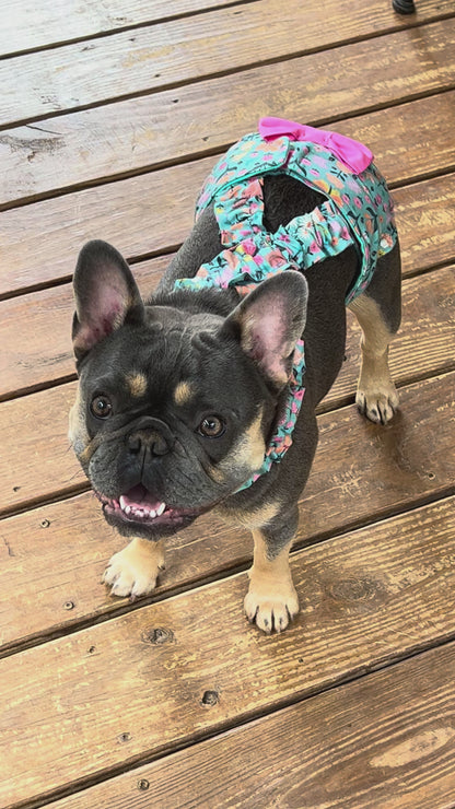 Woodland Whimsy FRENCH OR ENGLISH BULLDOG Diaper Cover w Suspenders - Squirrels & Butterflies - Wephies